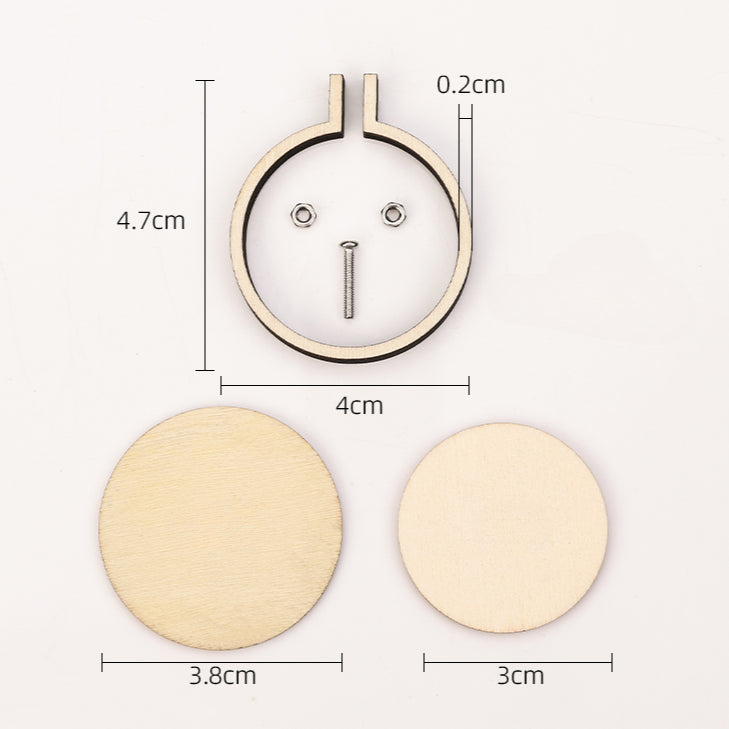 Miniature Wooden Embroidery Hoops