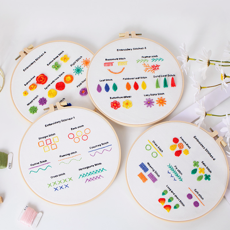 Basic Stitches Embroidery Sampler Kit (4-Pack)
