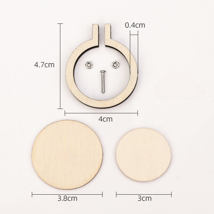 Miniature Wooden Embroidery Hoops