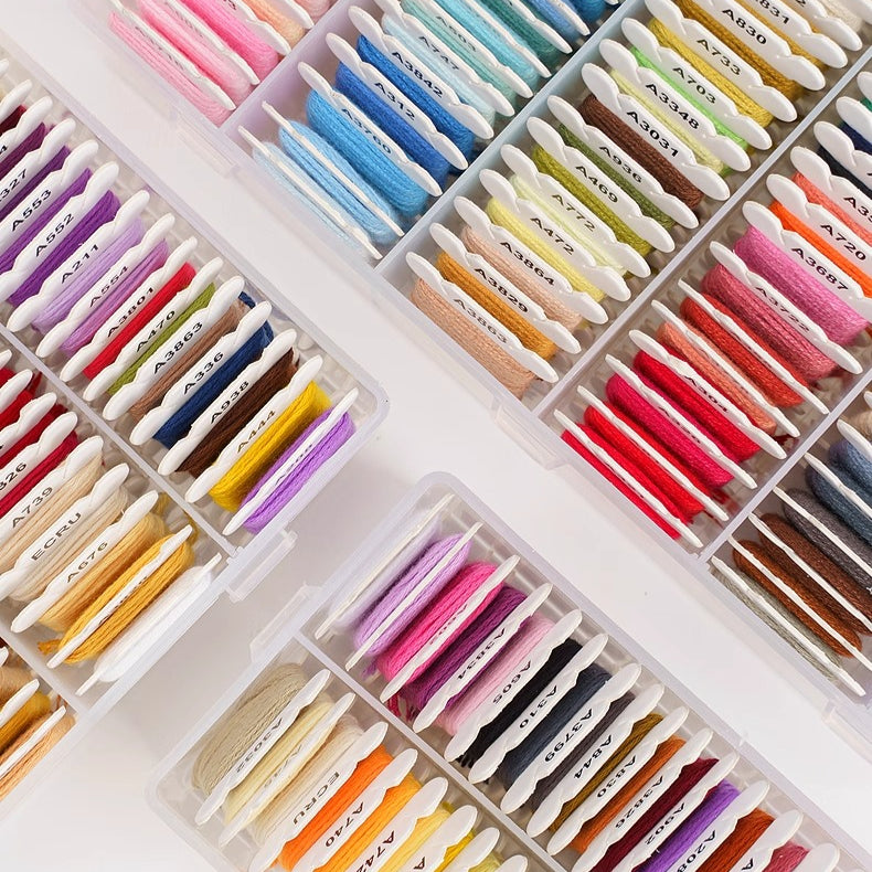 100-Color Embroidery Floss Set with Storage Box