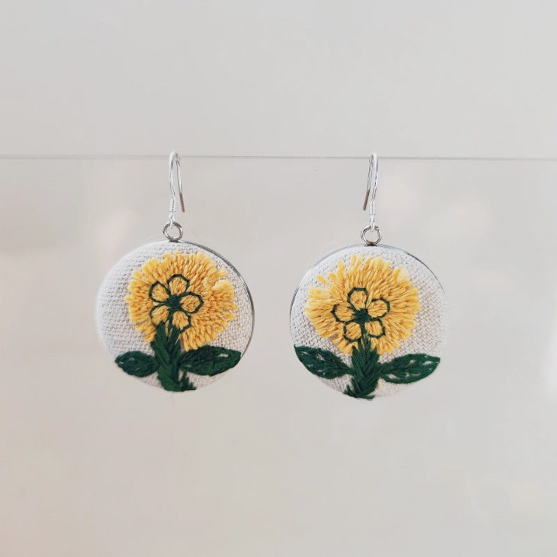 Handcrafted Embroidered Fabric Earrings