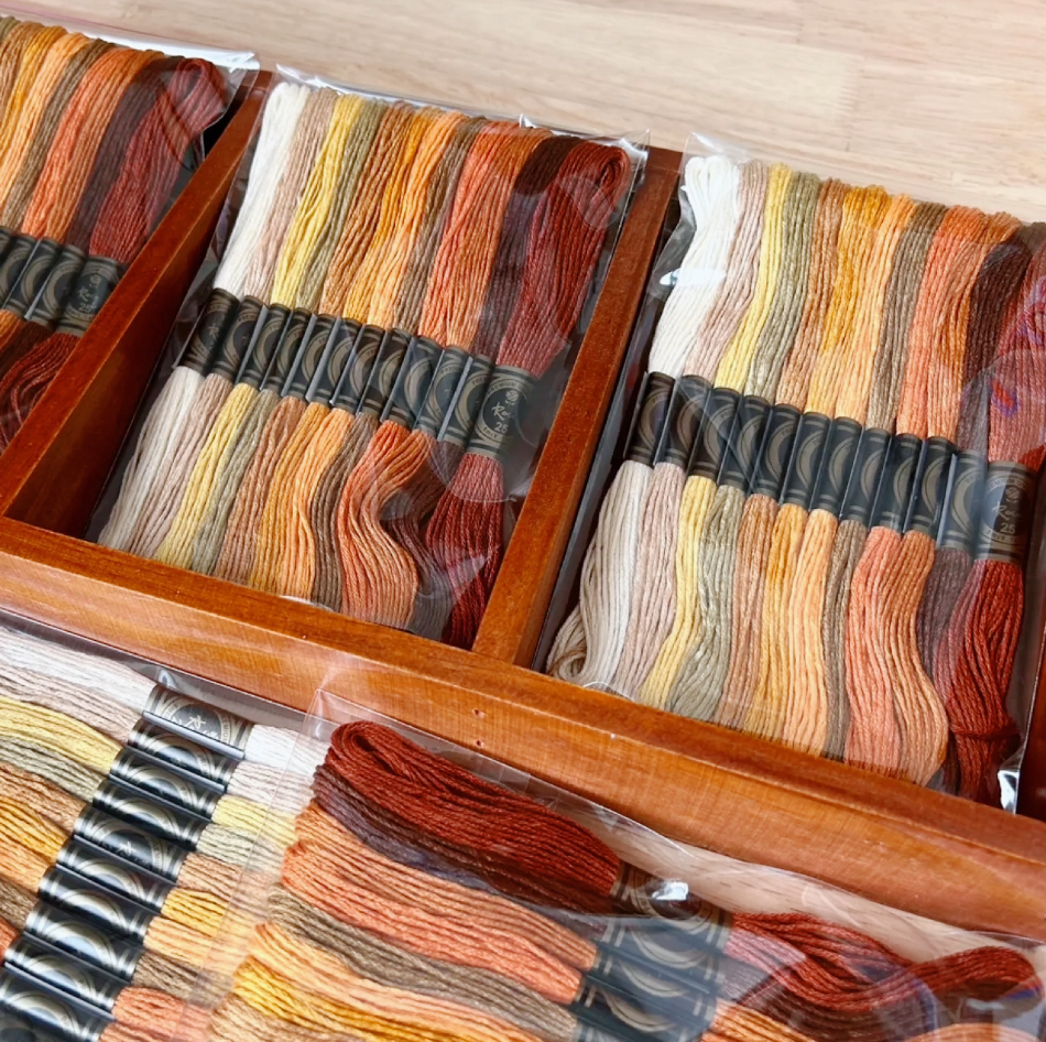 12 Skeins Brown Embroidery Thread Set