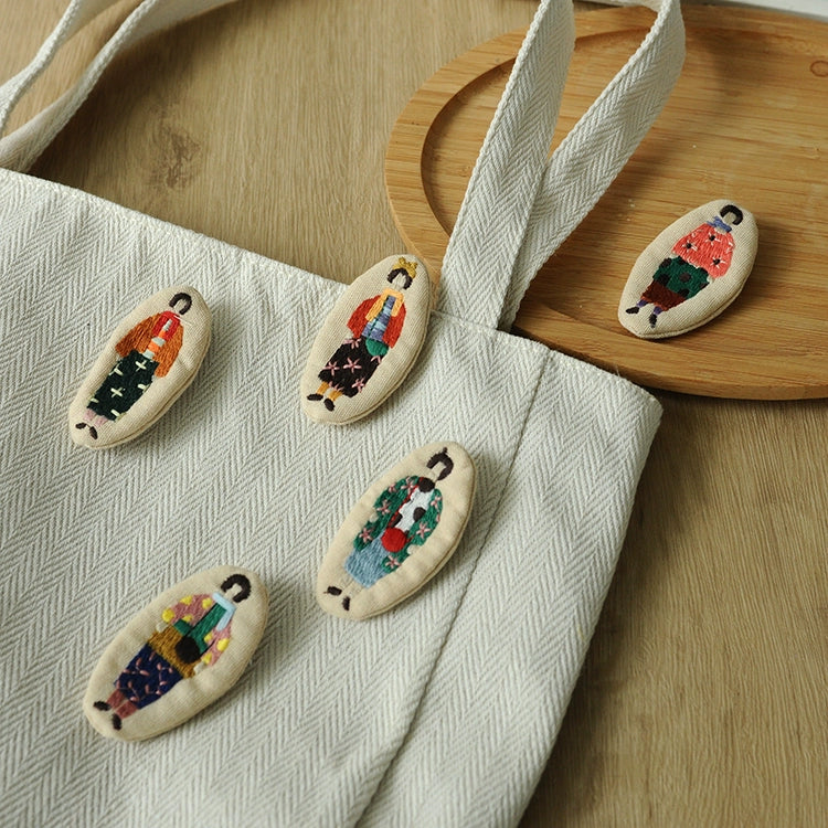 Artistic Embroidered Fabric Brooch