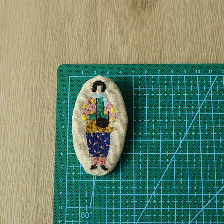 Artistic Embroidered Fabric Brooch