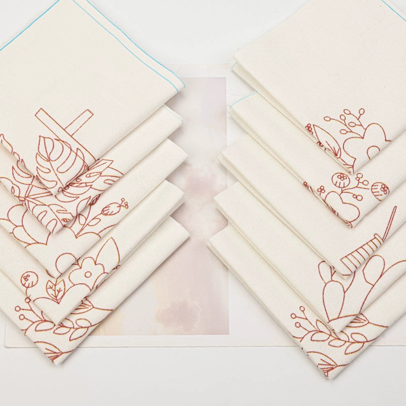 Patterned Embroidery Fabric Squares