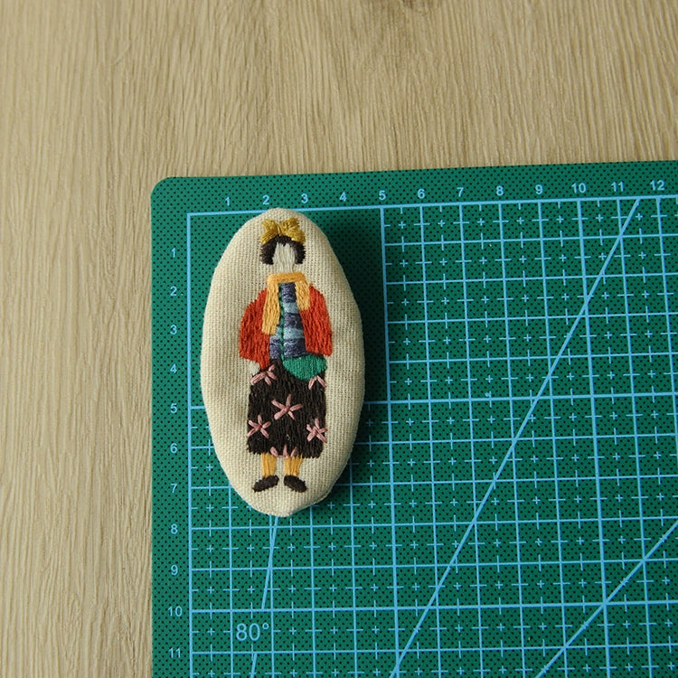 Artistic Embroidered Fabric Brooch