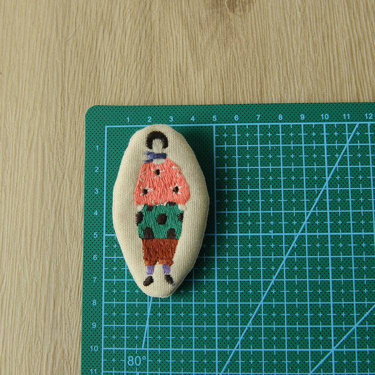 Artistic Embroidered Fabric Brooch