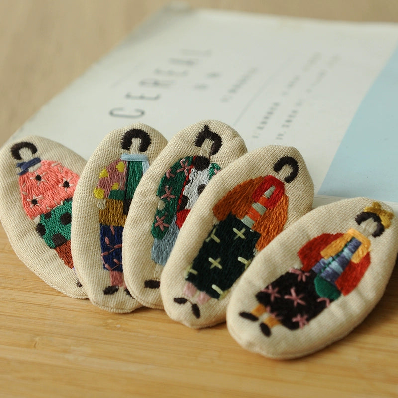 Artistic Embroidered Fabric Brooch