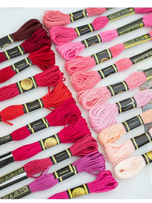 20 Skeins Red Embroidery Thread Set