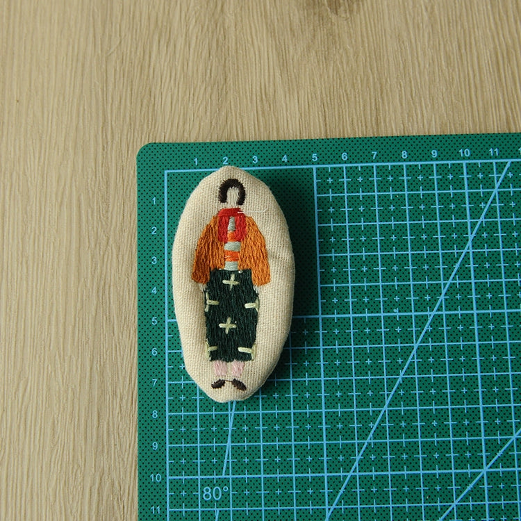 Artistic Embroidered Fabric Brooch