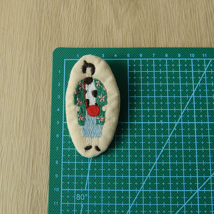 Artistic Embroidered Fabric Brooch