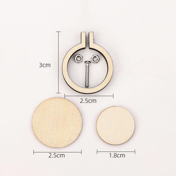 Miniature Wooden Embroidery Hoops