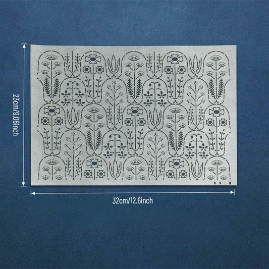 Tea Towel Sashiko Pattern Stencil