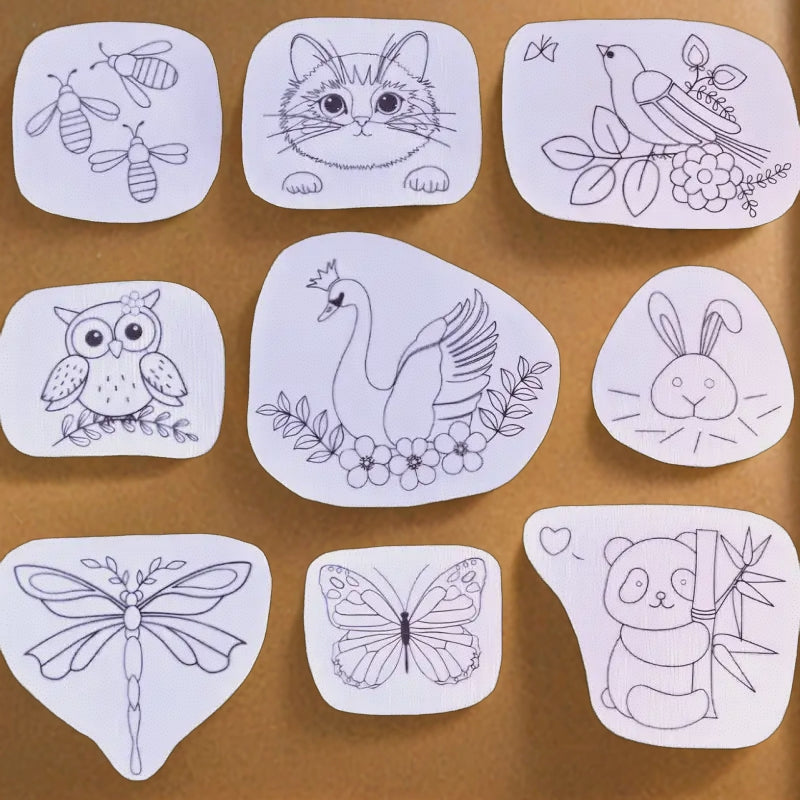 9pcs Animal Stick and Stitch Patterns