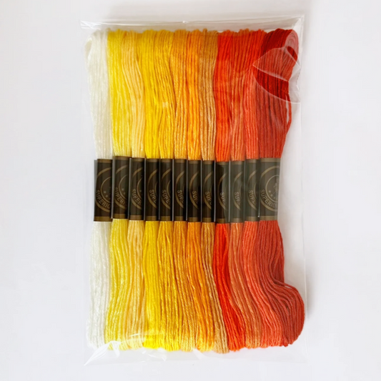 12 Skeins Yellow Embroidery Floss Set