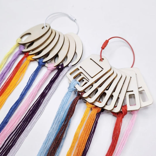 50Pcs Wood Floss Organizer Thread Drops