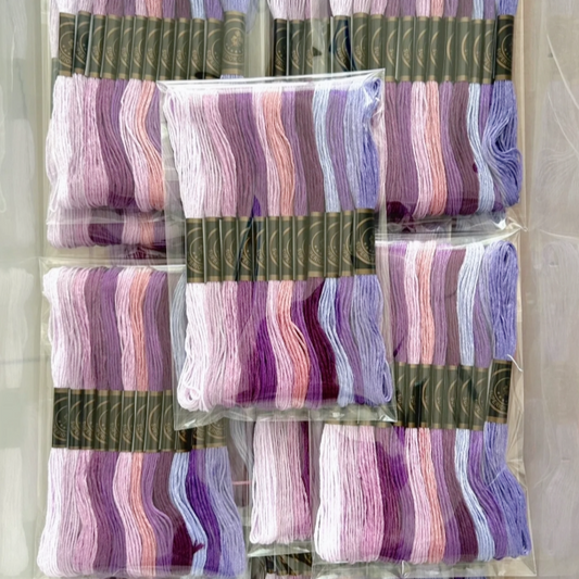 12 Skeins Purple Embroidery Floss Set