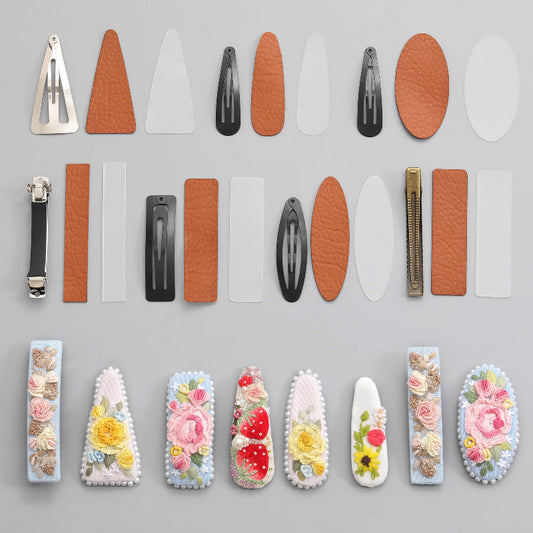 Embroidered Hair Clip DIY Kit (Pack of 10)