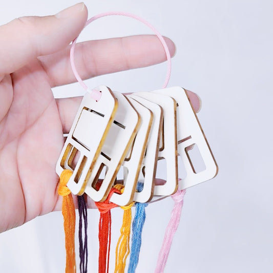 50Pcs Wood Floss Organizer Thread Drops