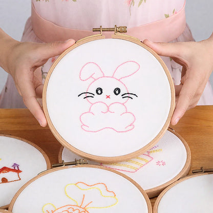 Pink Bunny Embroidery Kit for Kids