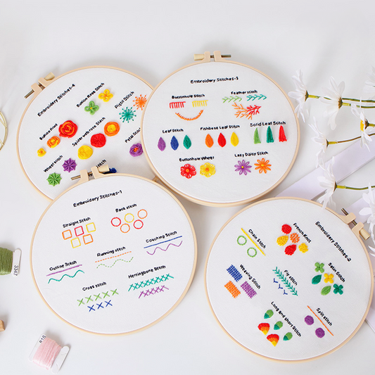 Basic Stitches Embroidery Sampler Kit (4-Pack)