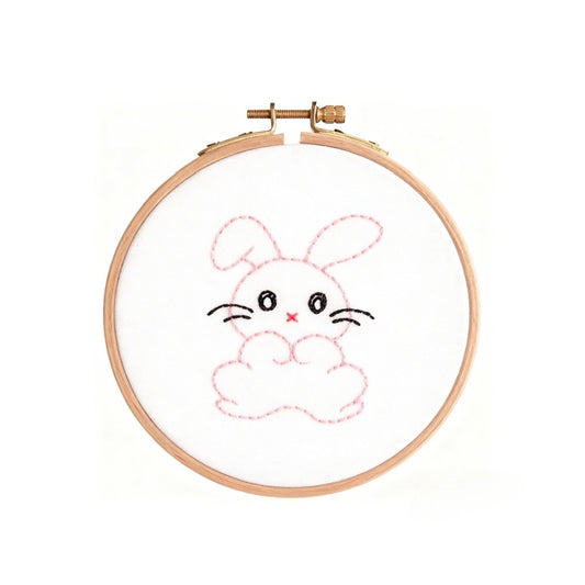 Pink Bunny Embroidery Kit for Kids