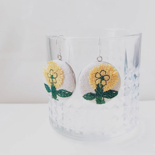 Handcrafted Embroidered Fabric Earrings