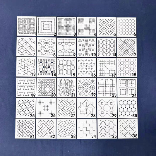 Classic Sashiko Mending Pattern Stencil