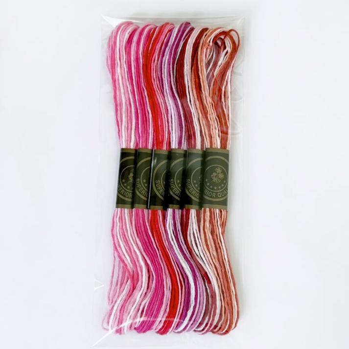 Pink Gradient Embroidery Thread Set