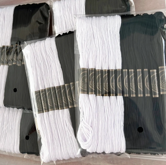 12 Skeins Black White Embroidery Thread Set