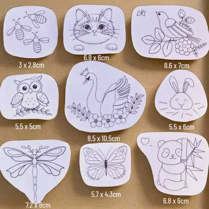 9pcs Animal Stick and Stitch Patterns