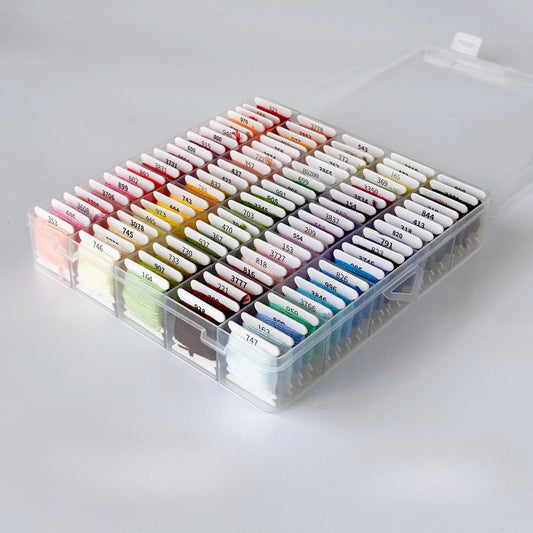 100-Color Embroidery Floss Set with Storage Box