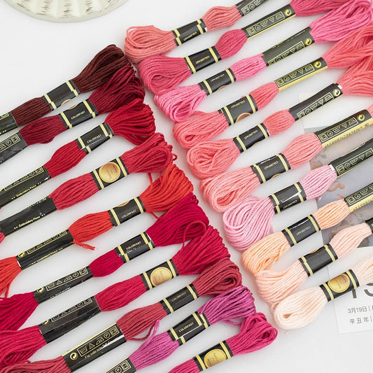 20 Skeins Red Embroidery Thread Set