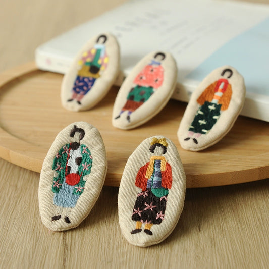 Artistic Embroidered Fabric Brooch