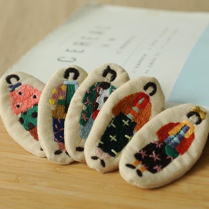 Artistic Embroidered Fabric Brooch
