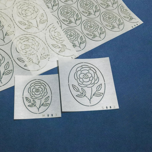 Rose Flower Sashiko Pattern Stencil