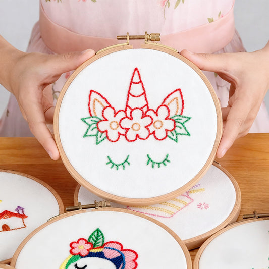Floral Unicorn Embroidery Kit for Children