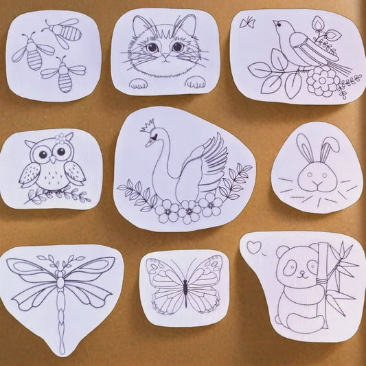 9pcs Animal Stick and Stitch Patterns